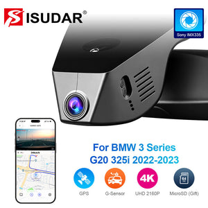 ISUDAR 2026 OEM Dash Cam 4K UHD Sony Sensor WiFi App For BMW 3 Series G20 325i 2022-2023