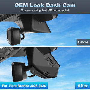 ISUDAR 2026 OEM Dash Cam 4K UHD Sony Sensor WiFi App For Ford Bronco 2025 2026