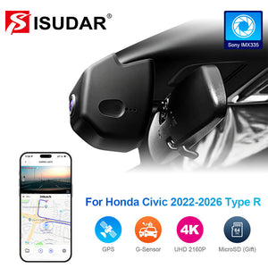 ISUDAR 2026 OEM Dash Cam 4K UHD Sony Sensor WiFi App For Honda Civic 2022-2026 Type R