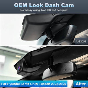 ISUDAR 2026 OEM Dash Cam 4K UHD Sony Sensor WiFi App For Hyundai Santa Cruz/ Tucson 2022-2026