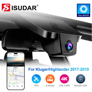 ISUDAR 2026 OEM Dash Cam 4K UHD Sony Sensor WiFi App For Kluger/Highlander 2017-2019 LE Limited L XLE Platinum Hybrid (Gen3)