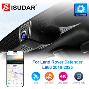 ISUDAR 2026 OEM Dash Cam 4K UHD Sony Sensor WiFi App For Land Rover Defender L663 2019-2025