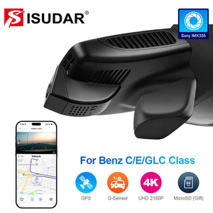 ISUDAR 2026 OEM Dash Cam 4K UHD Sony Sensor WiFi App For Mercedes-Benz C/E/GLC Class