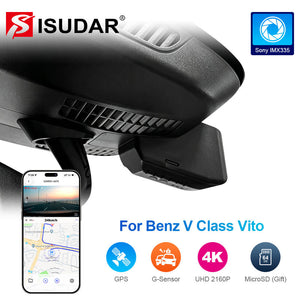 ISUDAR 2026 OEM Dash Cam 4K UHD Sony Sensor WiFi App For Mercedes‑Benz V‑Class/EQV/e‑Vito/Valente/Metris/Vito W447 2016- - ISUDAR Official Shop