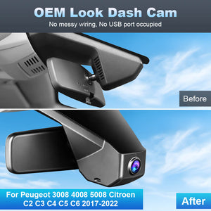 ISUDAR 2026 OEM Dash Cam 4K UHD Sony Sensor WiFi App For Peugeot 3008 4008 5008 DS5 DS5LS DS6 DS7 Citroen C2 C3 C4 C5 C6 2017-2022