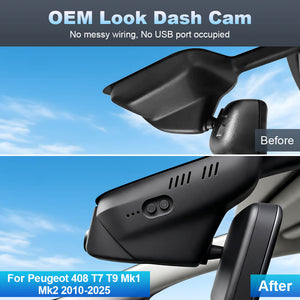 ISUDAR 2026 OEM Dash Cam 4K UHD Sony Sensor WiFi App For Peugeot 408 T7 T9 Mk1 Mk2 2010-2025 - ISUDAR Official Shop