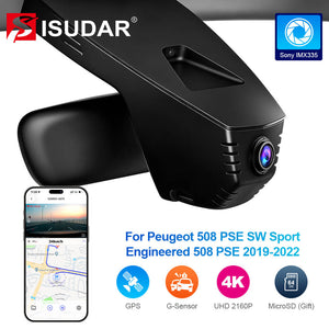ISUDAR 2026 OEM Dash Cam 4K UHD Sony Sensor WiFi App For Peugeot 508 PSE SW Sport Engineered 508PSE 508SW Berline 2019-2022