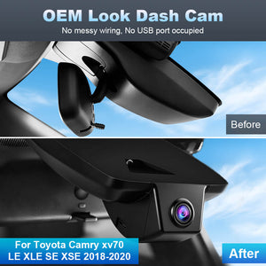 ISUDAR 2026 OEM Dash Cam 4K UHD Sony Sensor WiFi App For Toyota Camry xv70 LE XLE SE XSE 2018-2020