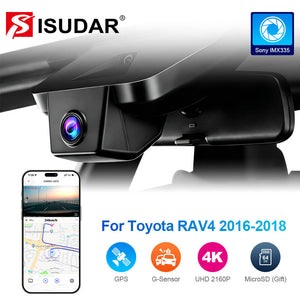 ISUDAR 2026 OEM Dash Cam 4K UHD Sony Sensor WiFi App For Toyota RAV4 2016-2018