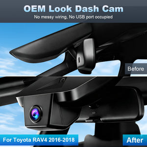 ISUDAR 2026 OEM Dash Cam 4K UHD Sony Sensor WiFi App For Toyota RAV4 2016-2018