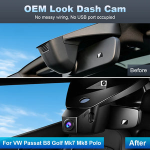 ISUDAR 2026 OEM Dash Cam 4K UHD Sony Sensor WiFi App For Volkswagen Atlas Tiguan Touran Golf Mk7/8 Polo Seat Ateca Tarraco 2018-2023