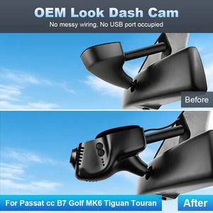 ISUDAR 2026 OEM Dash Cam 4K UHD Sony Sensor WiFi App For Volkswagen Passat CC B7 Tiguan Touran Golf MK6 Scirocco 2010-2015
