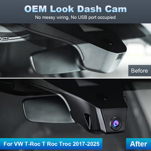 ISUDAR 2026 OEM Dash Cam 4K UHD Sony Sensor WiFi App For Volkswagen T-Roc T Roc Troc 2017-2025