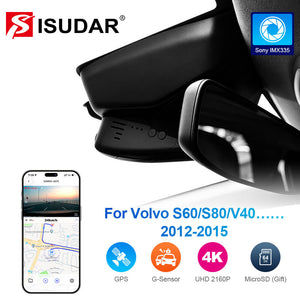 ISUDAR 2026 OEM Dash Cam 4K UHD Sony Sensor WiFi App For Volvo S60/S80/V40/V50/V60/V70/XC40/XC60/XC70/XC90 2012-2015 - ISUDAR Official Shop