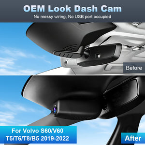 ISUDAR 2026 OEM Dash Cam 4K UHD Sony Sensor WiFi App For Volvo S60/V60/T5/T6/T8/B5 2019-2022