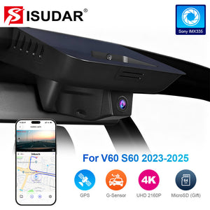 ISUDAR 2026 OEM Dash Cam 4K UHD Sony Sensor WiFi App For Volvo V60/S60 2023-2025 - ISUDAR Official Shop