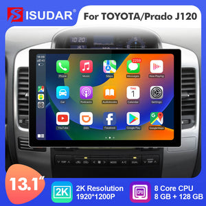 ISUDAR 2K 13.1'' Carplay Android 12 Car Multimedia Radio Player For Toyota Land Cruiser Prado 120 2002-2009