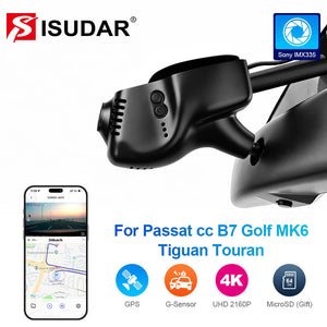ISUDAR 2026 OEM Dash Cam 4K UHD Sony Sensor WiFi App For Volkswagen Passat CC B7 Tiguan Touran Golf MK6 Scirocco 2010-2015