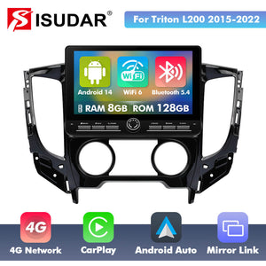 10 inch Android 14 New Design Angle Key 2.0 Touch Screen Car Radio Button Car Stereo For Mitsubishi Triton L200 2017-2022