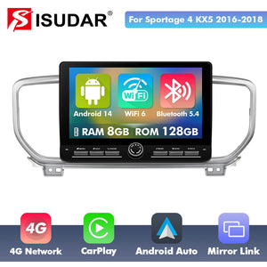 10 inch Android 14 New Design Angle Key 2.0 Touch Screen Car Radio Button Car Stereo For Kia Sportage 4 KX5 2016-2018