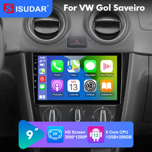 NEW! Android 10-Android 13 QLED Android Auto 9” Car Radio For Volkswagen Gol Saveiroar Radio