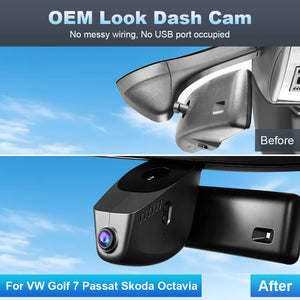 ISUDAR 2026 OEM Dash Cam 4K UHD Sony Sensor WiFi App For Volkswagen Golf Sportsvan 7, Polo, Passat, Eos, Bora, Touran, Tiguan, Magotan B8, Jetta; Skoda Kodiaq, Octavia A7/A5, Rapid, Fabia, Superb, Karoq, Yeti