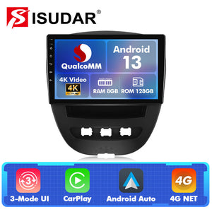 Q74 Qualcomm Android 13 10" Car Radio For Peugeot 107/Toyota Aygo/Citroen C1 2005-2014
