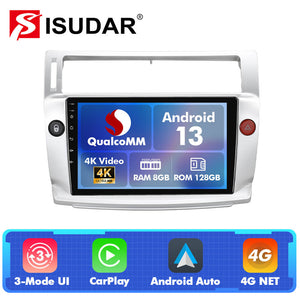 Q74 Qualcomm Android 13 9" Car Radio For Citroen C4 C-Triomphe C-Quatre 2004-2009
