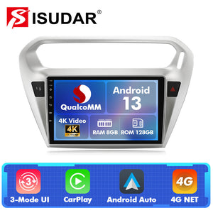 Q74 Qualcomm Android 13 9" Car Radio For Citroen/Elysee/Peugeot 301 2013-