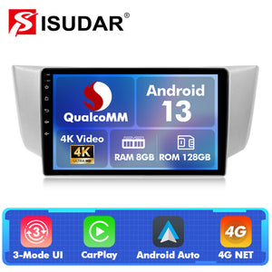Q74 Qualcomm Android 13 9" Car Radio For Lexus RX300 RX330 RX350 2003-2009