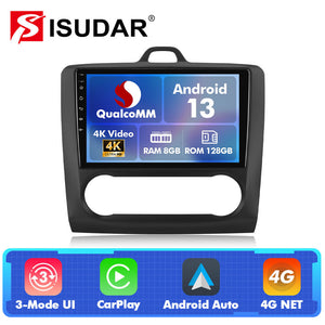 Q74 Qualcomm Android 13 For Ford Focus 2 Mk 2 2004-2011 9" Car Radio - Auto AC