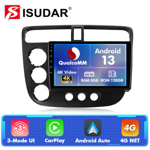 Q74 Qualcomm Android 13 For Honda Civic 2001-2005 9" Car Radio