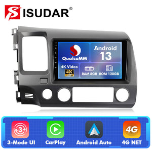 Q74 Qualcomm Android 13 For Honda Civic 2006-2012 9" Car Radio