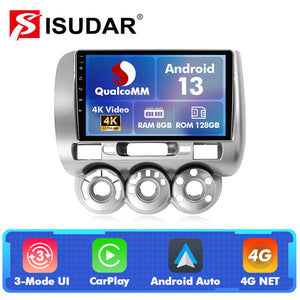 Q74 Qualcomm Android 13 For Honda Fit Jazz 2002-2007 9" Car Radio