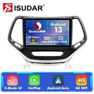 Q74X Qualcomm Android 13 Cat Stereo 10" For Jeep Cherokee 5 KL 2014-2018 - ISUDAR Official Shop