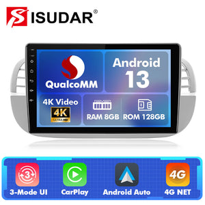 Q74X Qualcomm Android 13 Cat Stereo 9" For Fiat 500 2007-2015 - ISUDAR Official Shop
