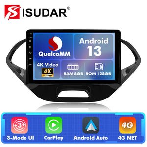Q74 Qualcomm Android 13 For Ford Figo 2015-2018 With Big Emergency Lights 9" Car Radio - ISUDAR Official Shop