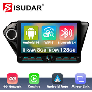 10 inch Android 14 New Design Angle Key 2.0 Touch Screen Car Radio Button Car Stereo For Kia Rio 3 4 2011-2016