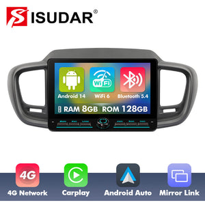10 inch Android 14 New Design Angle Key 2.0 Touch Screen Car Radio Button Car Stereo For Kia Sorento 3 2015-2020