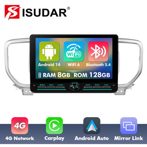 10 inch Android 14 New Design Angle Key 2.0 Touch Screen Car Radio Button Car Stereo For Kia Sportage 4 KX5 2016-2018