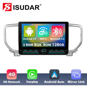 10 inch Android 14 New Design Angle Key 2.0 Touch Screen Car Radio Button Car Stereo For Kia Sportage 4 KX5 2016-2018