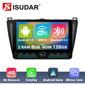 10 inch Android 14 New Design Angle Key 2.0 Touch Screen Car Radio Button Car Stereo For Mazda 6 2 3 GH