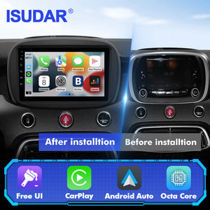 T57 Android 13 2 Din Car Stereo 9" Car Multimedia Player GPS Navigation Wireless CarPlay & Android Auto For Fiat 500X 2014-2019 - ISUDAR Official Shop