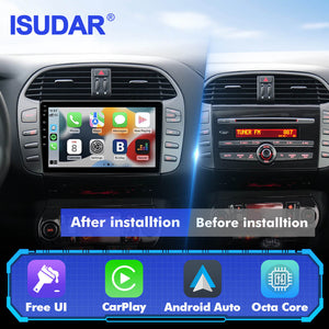 T57 Android 13 2 Din Car Stereo 9" Car Multimedia Player GPS Navigation Wireless CarPlay & Android Auto For Fiat Bravo 2007-2012