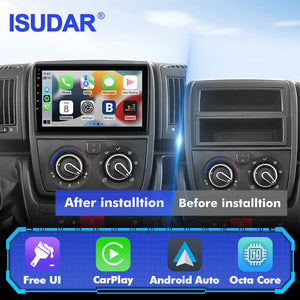 T57 Android 13 2 Din Car Stereo 9" Car Multimedia Player GPS Navigation Wireless CarPlay & Android Auto For Fiat Ducato 2006-2022 - ISUDAR Official Shop