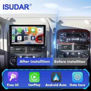 T57 Android 15 2 Din Car Stereo 9" Car Multimedia Player GPS Navigation Wireless CarPlay & Android Auto For Jeep Grand Cherokee 1999-2004 - ISUDAR Official Shop