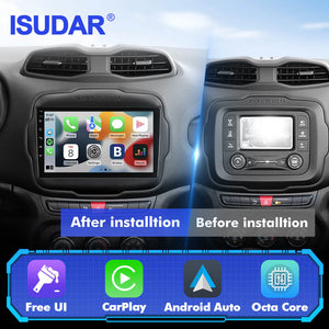 T57 Android 15 2 Din Car Stereo 9" Car Multimedia Player GPS Navigation Wireless CarPlay & Android Auto For Jeep Renegade 2014-2022 - ISUDAR Official Shop