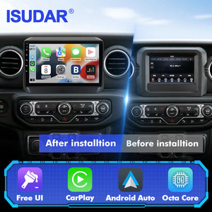 T57 Android 15 2 Din Car Stereo 9" Car Multimedia Player GPS Navigation Wireless CarPlay & Android Auto For Jeep Wrangler JL Gladiator 2018-2021 - ISUDAR Official Shop
