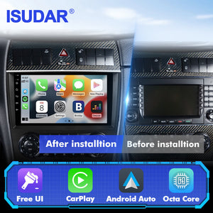T57 Android 15 2 Din Car Stereo 9" Car Multimedia Player GPS Navigation Wireless CarPlay & Android Auto For Mercedes-Benz C Class W203 CLK-CLASS C209 2005-2009 GLS