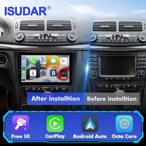 T57 Android 15 2 Din Car Stereo 9" Car Multimedia Player GPS Navigation Wireless CarPlay & Android Auto For Mercedes-Benz E-class W211 E200 E220 E300 E350 E240 CLS 2002 - 2010